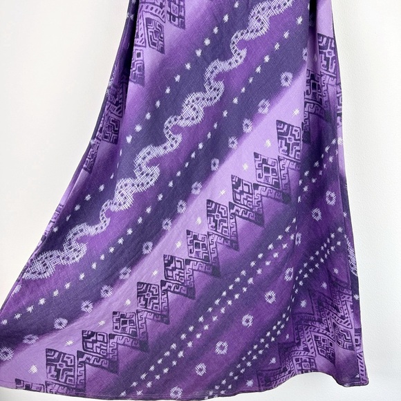 John Paul Richard Purple Patterned Linen Dress - Picture 8 of 10